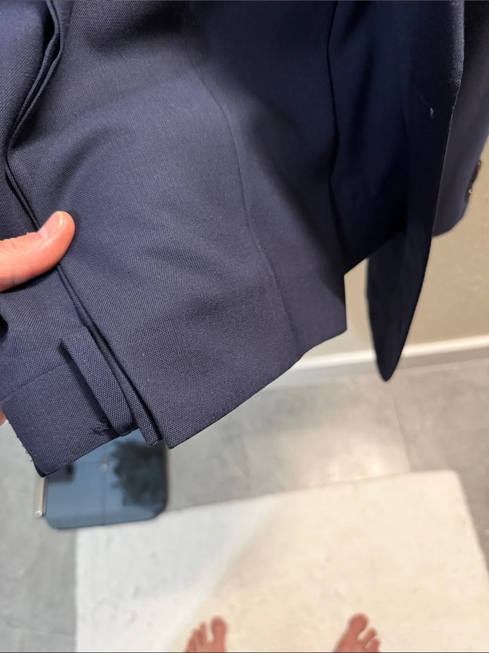 Suitsupply Traveller Suit: Navy Blue Two-Button Wool Suit Jacket